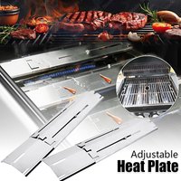 Adjustable Barbecue BBQ Grill Flame Tamers Burner Covers Heat Deflectors Stainless Steel Gas Grill Replacement Parts 1-4Packs