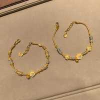 Classic ethnic style retro blue flower enamel bracelet for women exquisite and sweet style bracelets party jewelry gifts
