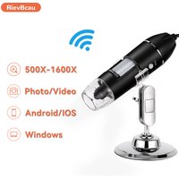 RIEVBCAU USB-Digitalmikroskop 500 x 1000 x 1600 x professionelles elektronisches Mikroskop mit 8 LED-Endoskop-Zoom-Kamera-Lupe