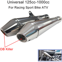 38-51mm chrome stainless steel exhaust muffler For 125cc-1000cc street sport racing scooter motorcycles and ATVs
