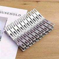20pcs Stainless Steel Clothespins, Binder Clips, Heavy Duty Clothes Pins, Metal Clip Set, Metal Clothes Clips For Clothes Sock