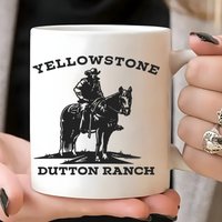 Yellowstone 11oz Ceramic Coffee Mug-Reusable Insulated Travel Mug Hand-Wash Only-Perfect for Coffee Lovers Men & Women white mug