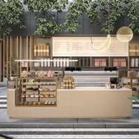 custom.Cafe Bakery bar Coffee Furniture Commercial Retail Wooden Coffee Shop Counter Pastry Cabinet