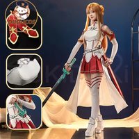 IN STOCK Yuuki Asuna Cosplay Costume Anime Sword Art Online Cosplay DUDU-SR Female Costume Yuuki Asuna Cosplay Wig