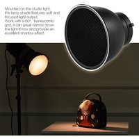 Andoer 7 Inch Reflector Diffuser Lamp Shade Dish with 60° Honeycomb Grid Bowens Mount for Studio Strobe Flash Light Speedlite