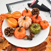 50Pcs Artificial Pumpkin Halloween Decorations For Home Mini Fake Pumpkin Autumn Harvest Party Thanksgiving Ornament Props Decor
