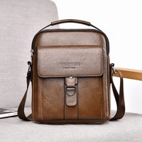 Luxury Brand Man's Shoulder Messenger Bag New High Quality Leather Crossbody Bags For Men Business Casual Fashion Tote Brown