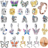 Original 925 Silver Butterfly Dragonfly Bow Note Charms Pendant Beads Safety Buckle Rings Fit Bracelet Necklace DIY Fine Jewelry