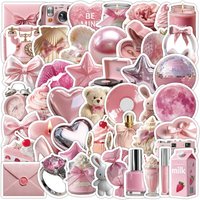 50-100PCS Pink Girl Aesthetic Graffiti Stickers Waterproof Cute Decals for Water Bottle Phone Case Notebook Scrapbook Gift Home