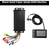 Sine Wave Brushless Motor Controller 36V 48V 64V 30A Motor Controller 750-1500W 3-Mode Driver S866 Electric Bike LCD Meter Panel