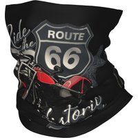 Travel Motorcycle Ride The Historic Route 66 Bandana Neck Warmer Men Winter Ski Tube Scarf Gaiter USA America Highway Face Cover