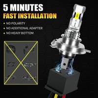 2Pcs Turbo H7 Led H4 H1 H3 Light 5570 CSP 1:1 Mini Size Car Headlight Super Bright Wireless H7 Diode Bulb 12V White 6000K Lamp