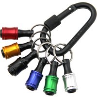 6-teiliges Werkzeugset mit farbigem Schlüsselanhänger, Schnellwechsel-Verlängerungsstange, 1/4 Sechskantgriff, Umschaltstab, Schraubendreher, Schnellwechselhülse