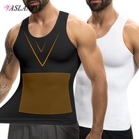 2PCS Men Compression Tank Top Gynecomastia Shapewear Slimming Vest Tummy Control Waist Trainer Seam-free Body Shaper Undershirt