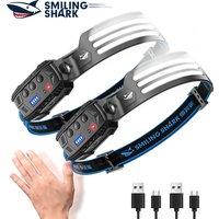 Smiling Shark TD0125C Headlight Wave Induction Lightweight Headlamp Rechargeable Waterproof Head Torch for Night Working Hiking image 4