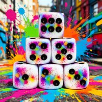 10Pcs/set Vibrant Colorful Splatter 16MM D6 Dice Bulk Set,Premium Rainbow Dice for Tabletop RPGs,Board Games,DND, Party Games