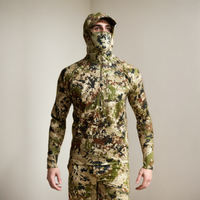 Ainfad Core Camouflage Lightweight Hoodie Pullover Mask Hunting Fishing Shirt Men's Outdoor Camo Clothing