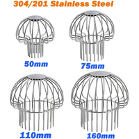 1Pcs 50/75/110/160mm Strainer Garden Landscaping Floor Drain Gutter Guard 304/201 Stainless Steel Gutter Leaf Guard Mesh Cover