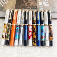 ADMOK M400 Acrylic Gold Fountain Pen Soft Smooth No.5 Nib Inking Applicable for Pelikan M400/405 Students Writing Gift Pens
