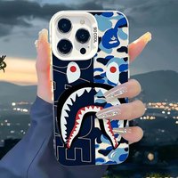 Fashion Now A-Bathing A-Ape B-BAPEs Frosted Case for iPhone 17 16 E 15 14 Plus 13 12 Mini 11 Pro Max Acrylic Hard Silicone Cover
