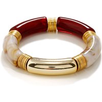 Trendy Acrylic Lepard Tube Beads Elastic Bracelets Fashion CCB Bamboo Beaded Stretch Bangle Bracelet New Jewelry Gifts