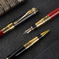 Retro Metal Fountain Pen F Nib Classic Design with Converter High Quality For Business Writing Office School Supplies Stationery