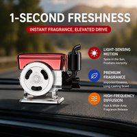 Solar Powered Car Air Freshener, Automatic Rotating Engine-Shaped Aromatherapy Diffuser, Light Sensitive Long Lasting Fragrance