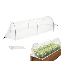 Garden Row Covers 4FT Weatherproof Bird Barrier Tunnel Net with 6 Stakes for Outdoor Tomato Vegetable Flower Grow Protection