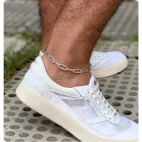 Vnox Waterproof Stainless Steel Anklets for Women Men, Silver Color Casual Ankle Bracelet, Adjustable Length Beach Jewelry Gifts