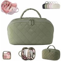 Durable Wide Open Woman Makeup Bag Lay-Flat Water-Resistant Cosmetic Case Festivalment Makeup Bags for Toiletries & Brushes