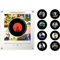 NFC Induction Vinyl Record Player Magnetic Refrigerator Sticker Built-in Speaker Auto Play Song Rotating Disc Night Light Decor