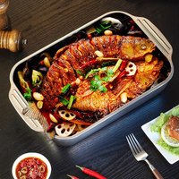 Stainless Steel Deep Dish Cookware With Lid Oven Safe Heat Resistant Tray For Grilling And Daily Cooking