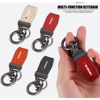 Car Logo Leather Key Chain Pendant Auto Badge Decor Accessories For Suzuki Swift Jimny Vitara Baleno G70 Alto Antelope SX4 Ignis