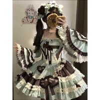 Mint Sweet Lolita Skirt Set with Sleeves Princess Dress Ballet Style mid Thickened Four Seasons Suitable for Girls