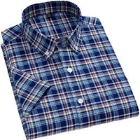 Fits 160KG 11XL 100 Cotton Short sleeve Shirt for Men Shirt Short sleeve Plus Size Oxford Plaid Stripe Men's Shirts Big and Tall