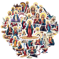AliExpress 35pcs-100pcs Detailed Sacred Stickers Spiritual Virgin Mary Christian Stickers Religious Stickers For Guitar DIY Bicycle