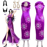 Queen Boa Hancock Cosplay Costume Anime Kimono Dress Cheongsam Cloak Women Halloween Carnival Cheongsam Set Outfits Role Play