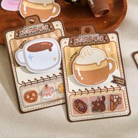 Mr Paper Combination N times with stickers Milk Bubble Cafe Series Retro Convenience Sticker Message Index Sticker Memo Paper