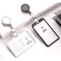 Women Men Card Holder Fashion Metal Retractable Business Credit Card Holders Bank ID Holders Badge Child Bus Card Cover Case