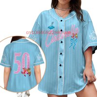 Customized Name Disney Princess Bow Cinderella Gus Jaq Mouse Winnie the Pooh Baseball Jersey Disneyland Family Travel Package