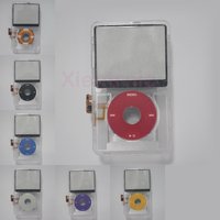 For iPod 5th Video transparent clear Front Cover panel with clickwheel flex cable Housing kit for replacement A1136