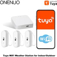 Weather Station RF433 Wireless Thermometer Kit WIFI Indoor Temperature and Humidity Sensor Phone Remote Monitoring Support Tuya