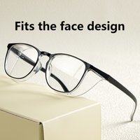 Anti Pollen Safety Glasses Square Anti Fog Blue Light Blocking Glasses with Side Shields for School Daily Life
