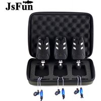 JSFUN 3PCS Carp Fishing Alarm And Swingers Indicator Set Fishing Hanger Swinger Sensitivity Bite Alarm Tackle With Zippered Case