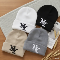 1PC/ 2PCS Winter beanies caps for men, 3D Embroidery knitted hats for women, outdoor warm hats , sports and casual CAP