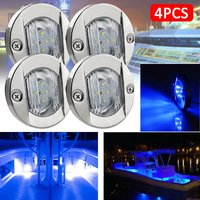 1-4pcs Blue+White Marine Boat LED Deck Courtesy Lights Waterproof Stern Transom Lamp