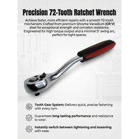 72 Tooth Quick Ratchet Wrench Wrenches Two-way Socket Wrench Repair Tools for for Vehicle Bicycle