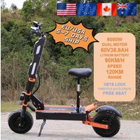 TOURSOR Fast Shipping 8000W Adult Two Wheel 60V 14 Inch Electric Scooter Dual Motor Powerful Adult E Scooter With Seat