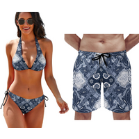 Bandana Custom Beach Couple Bikini Sets Men Swimming Trunks Women One Piece Swimsuits For The Hot Summer Vacation