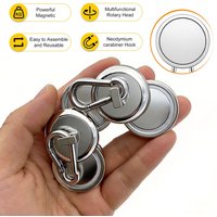 1-6 PCS Strong Neodymium Magnet Magnetic Hooks Heavy Duty Neodymium Hooks With Swivel Carabiner Hook For Refrigerator Magnetic